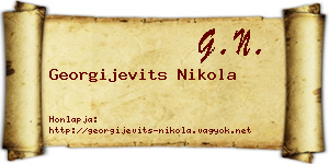 Georgijevits Nikola névjegykártya